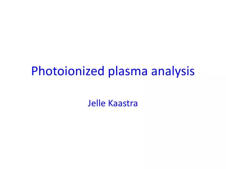 photoionized plasma analysis
