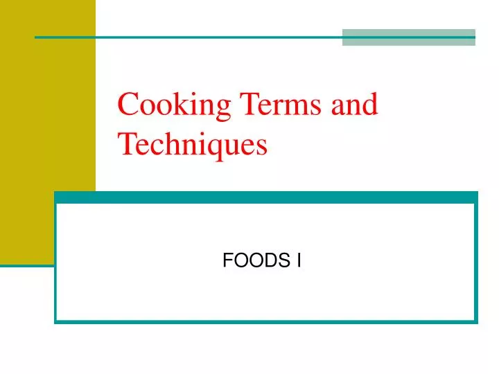 cooking terms and techniques