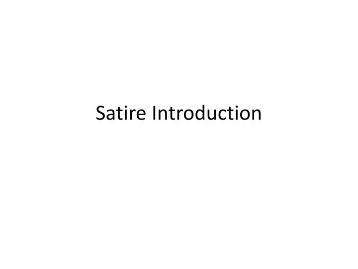 satire introduction