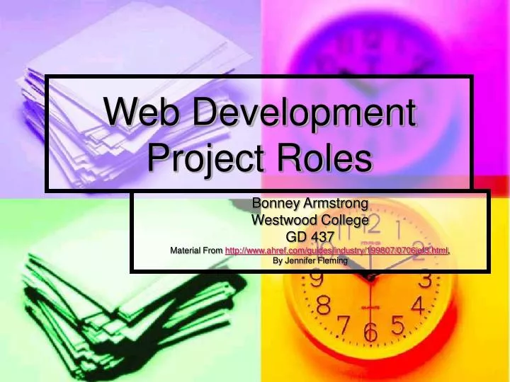 web development project roles