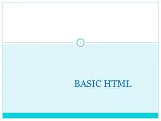 BASIC HTML