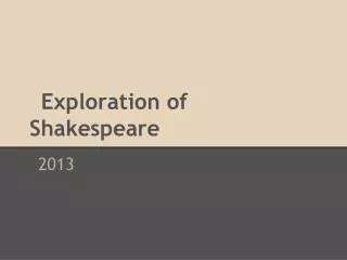 Exploration of Shakespeare