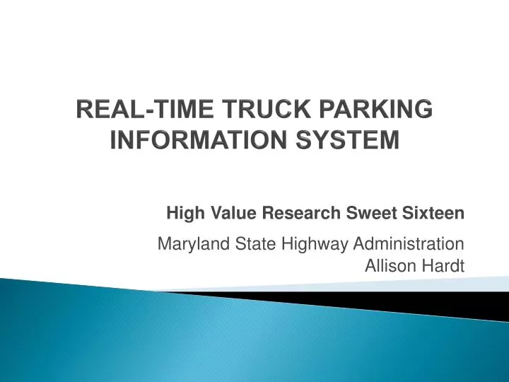 real time truck parking information system