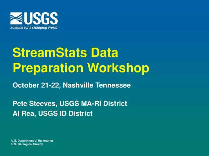 streamstats data preparation workshop