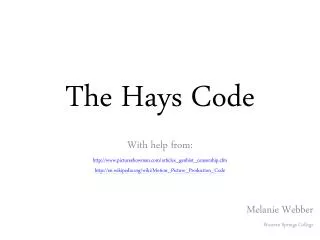 The Hays Code