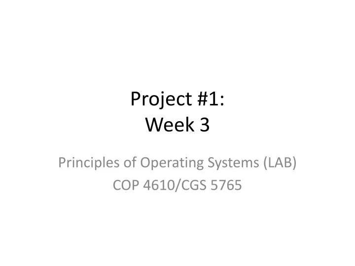 project 1 week 3