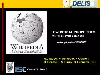 STATISTICAL PROPERTIES OF THE WIKIGRAPH