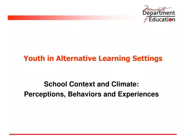 youth in alternative learning settings
