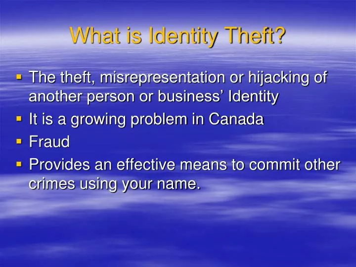 what is identity theft