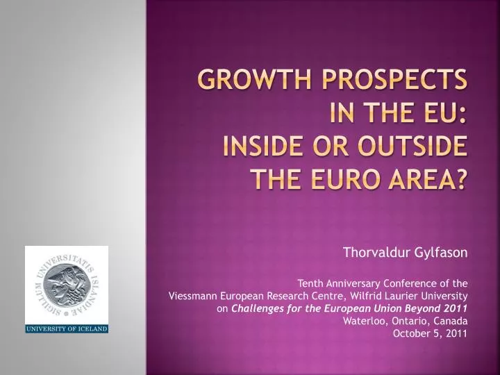 growth prospects in the eu inside or outside the euro area
