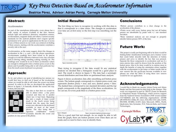 key press detection based on accelerometer information