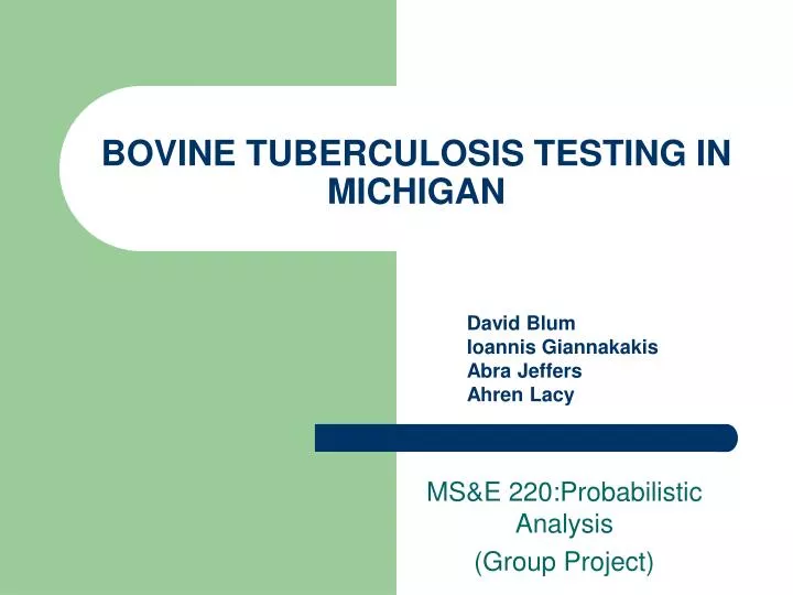 bovine tuberculosis testing in michigan