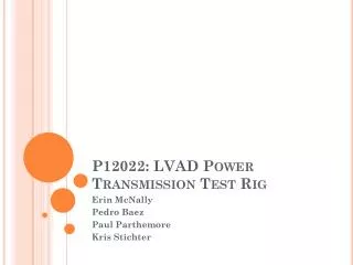 P12022: LVAD Power Transmission Test Rig