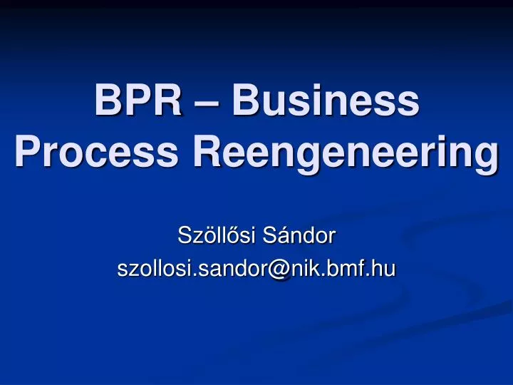 bpr business process reengeneering