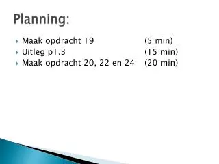 planning