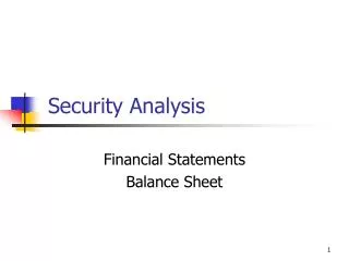 security analysis