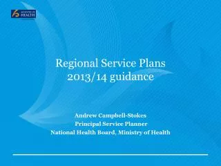 Regional Service Plans 2013/14 guidance