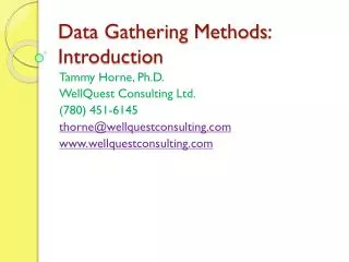 Data Gathering Methods : Introduction