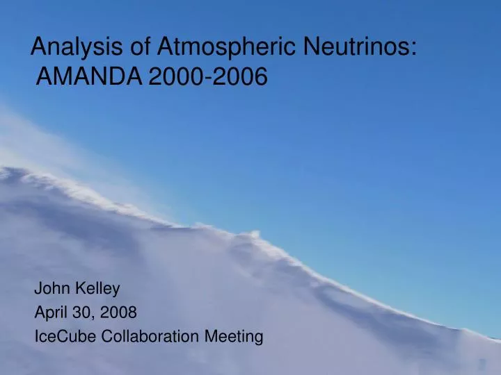 analysis of atmospheric neutrinos amanda 2000 2006