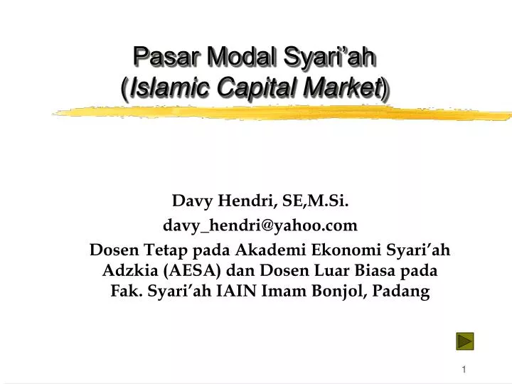 pasar modal syari ah islamic capital market