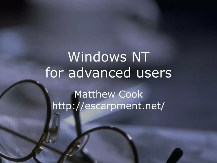 windows nt for advanced users