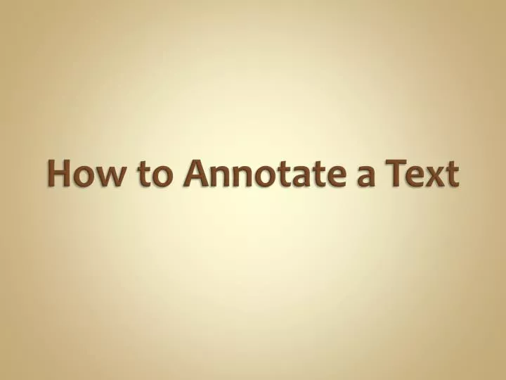 how to annotate a text