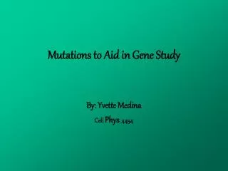 Mutations to Aid in Gene Study