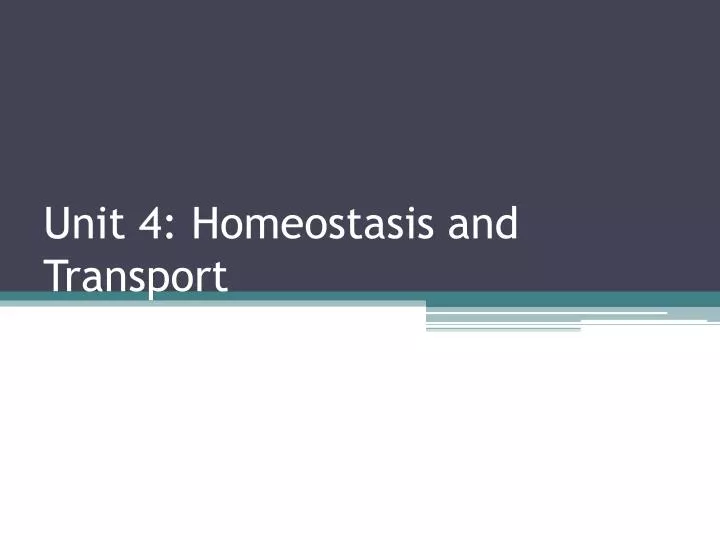 unit 4 homeostasis and transport