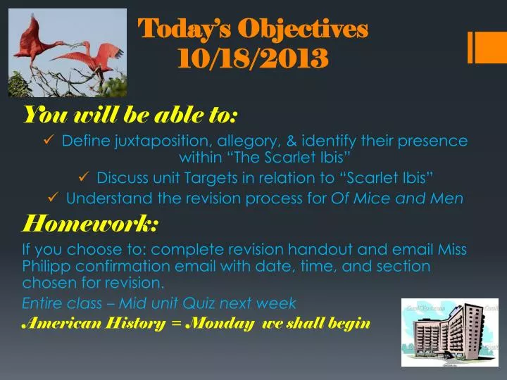 today s objectives 10 18 2013