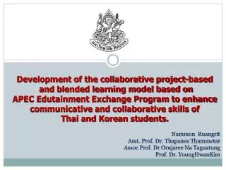 Development of the collaborative project-based and blended learning model based on