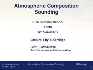 Atmospheric Composition Sounding