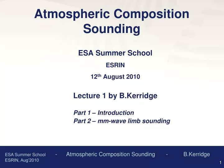 atmospheric composition sounding