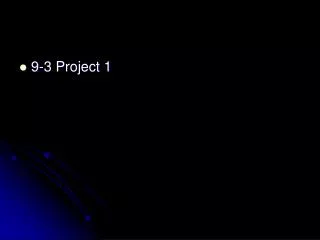 9-3 Project 1