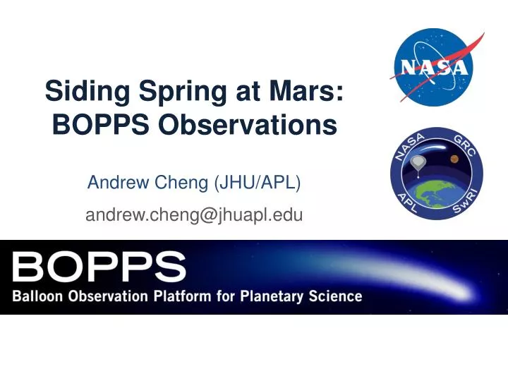 siding spring at mars bopps observations
