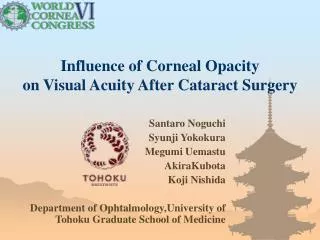 Influence of Corneal Opacity on Visual Acuity After Cataract Surgery