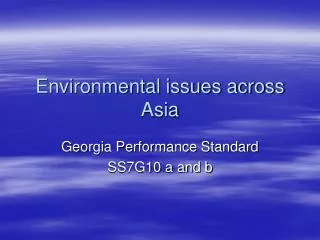Environmental issues across Asia