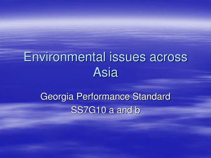 environmental issues across asia