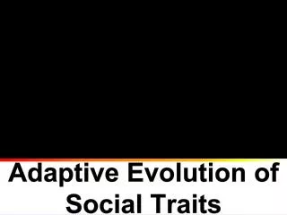 Adaptive Evolution of Social Traits