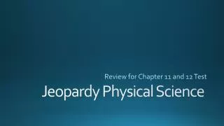 Jeopardy Physical Science