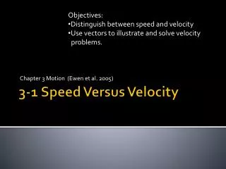 3-1 Speed Versus Velocity