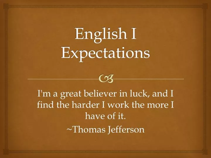 english i expectations