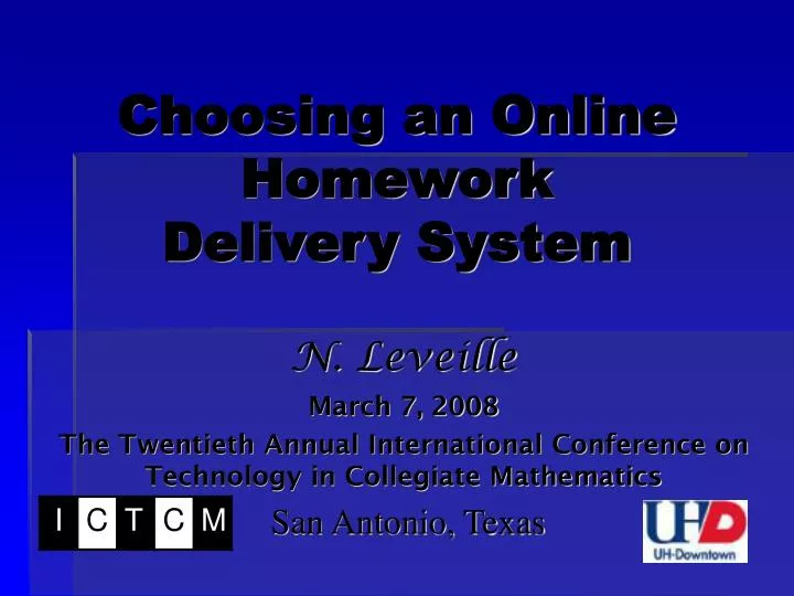 choosing an online homework delivery system
