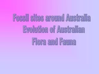 Fossil sites around Australia