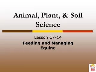 Animal, Plant, &amp; Soil Science