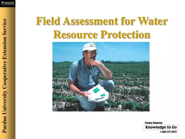 field assessment for water resource protection