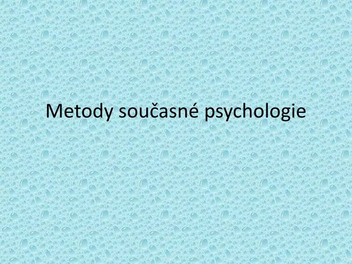 metody sou asn psychologie