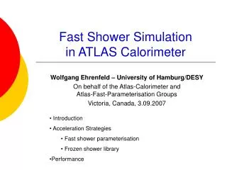 Fast Shower Simulation in ATLAS Calorimeter