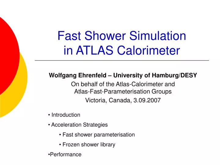 fast shower simulation in atlas calorimeter