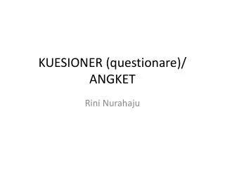 kuesioner questionare angket