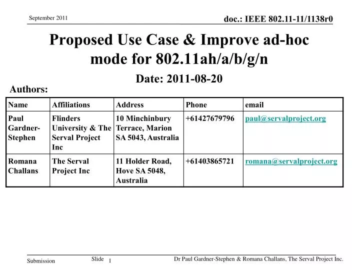 proposed use case improve ad hoc mode for 802 11ah a b g n
